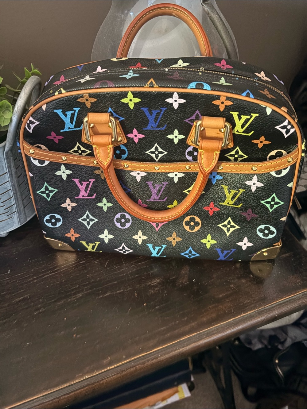 Louis Vuitton Black Multicolor Monogram Trouville